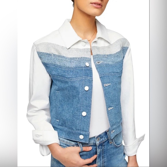 New 7 For All Mankind Tricolor Stitched Denim Jacket and Pant Outfit. - Picture 3 of 13